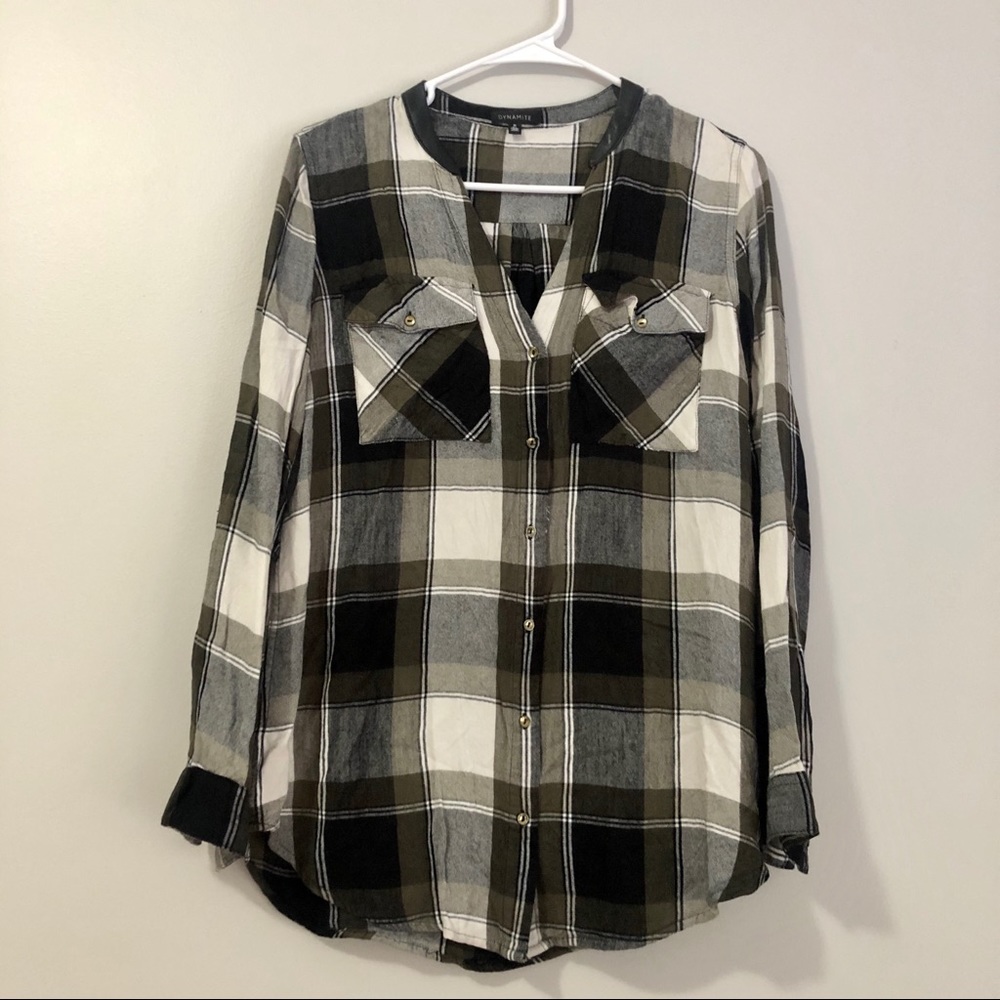 Green & Black Plaid Shirt